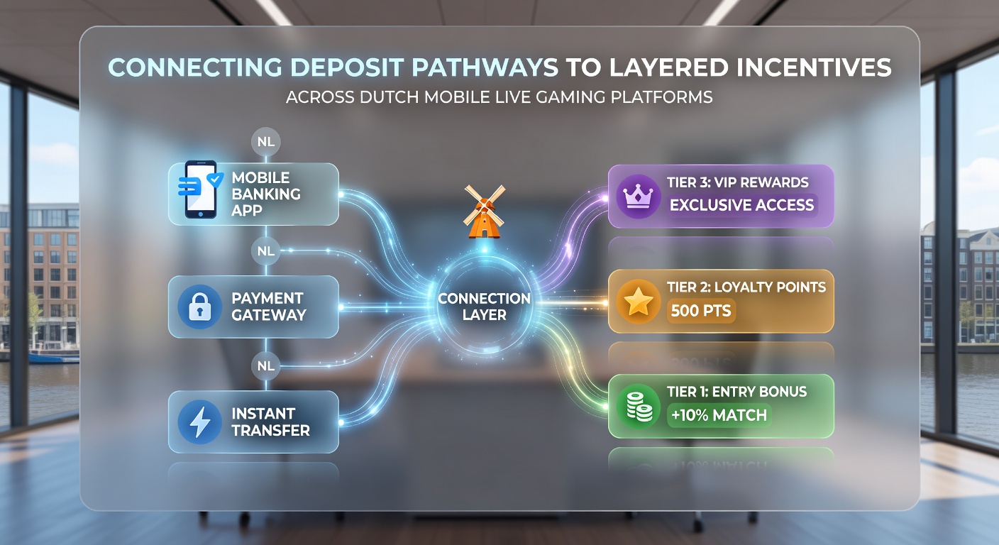 Illustratie van stortingsintegratie met beloningen in mobiele live gaming