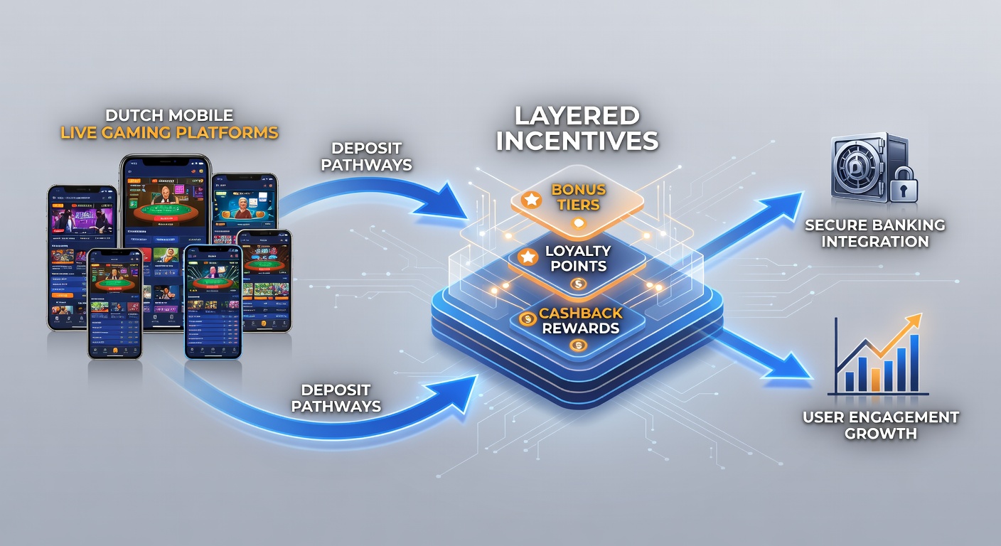 Mobiele live gaming interface met gekoppelde stortingen en bonussen