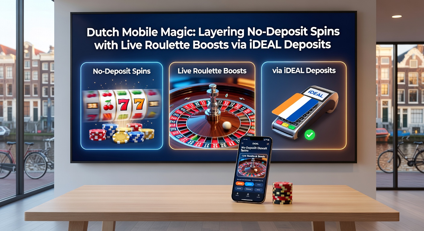 Live roulette tafel op mobiel scherm met iDEAL betaaloptie zichtbaar en bonuspop-up voor spins