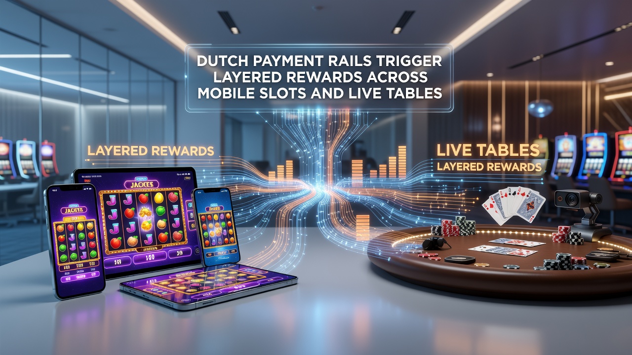 Mobiele interface met gestapelde beloningen na iDEAL-storting in slots en live games