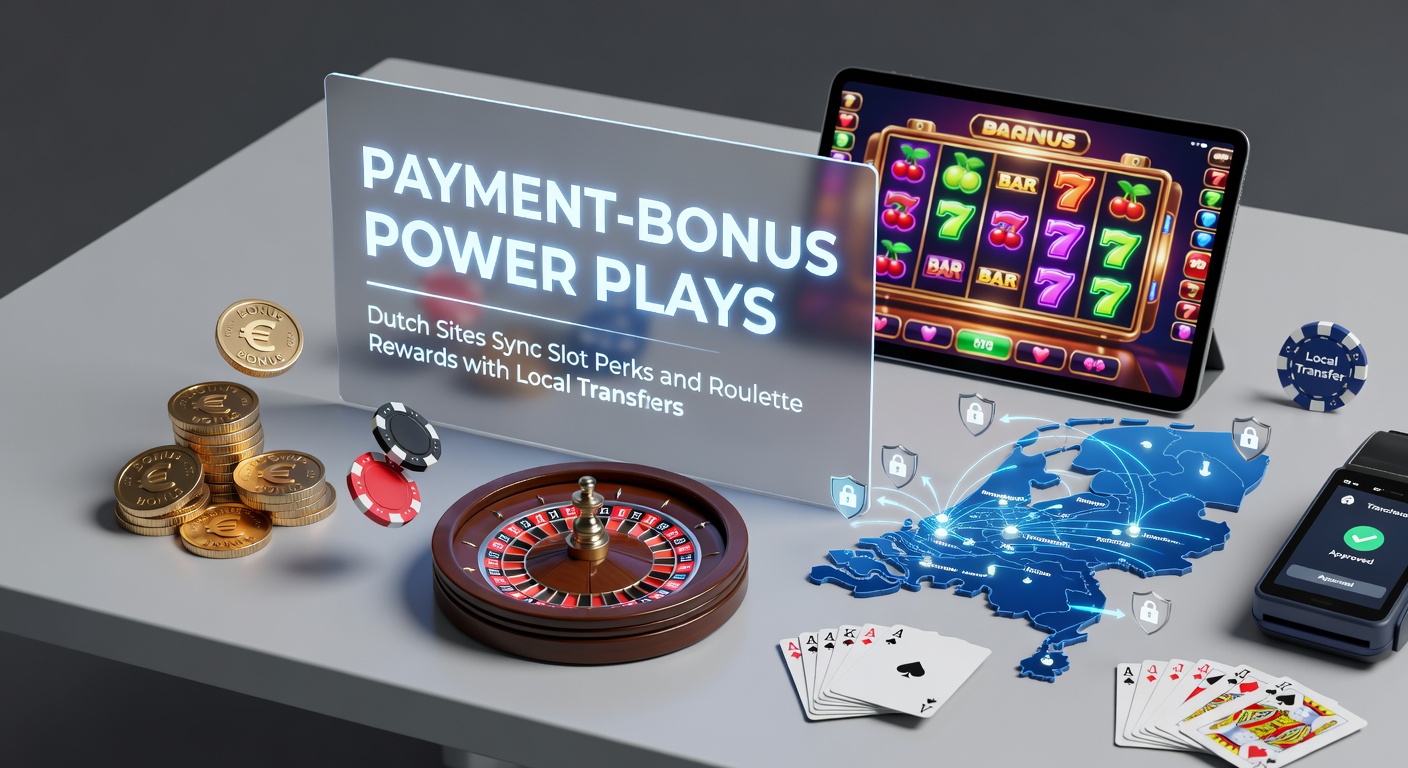 Grafiek die de synchronisatie van iDEAL-betalingen met slot- en roulettebonussen op Nederlandse casino-platforms illustreert, met pijlen die transfers verbinden met groeiende reward-stapels