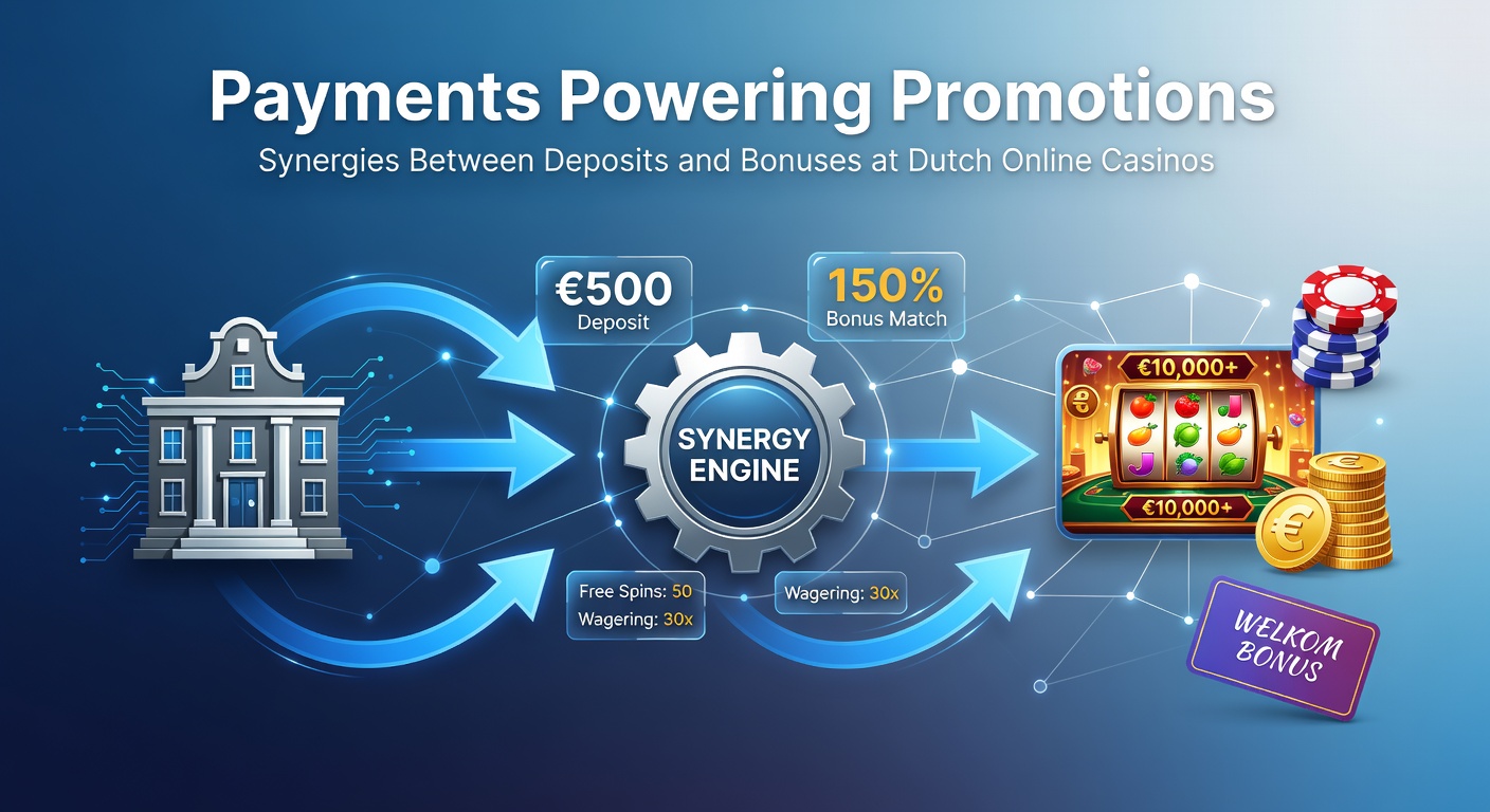 Grafiek die de koppeling toont tussen iDEAL-stortingen en geactiveerde casino bonussen in Nederland, met pijlen die synergies visualiseren